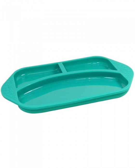 MARCUS N MARCUS SILICONE DIVIDED PLATE OLLIE ELEPHANT GREEN