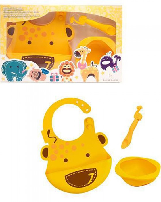 MARCUS N MARCUS BABY FEEDING GIFT SET LOLA GIRAFFE YELLOW