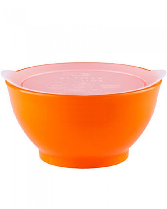 ELIPSE BOWL SET STAGE 1 WITH LID NON SLIP N NON SPILL - ORANGE 8OZ