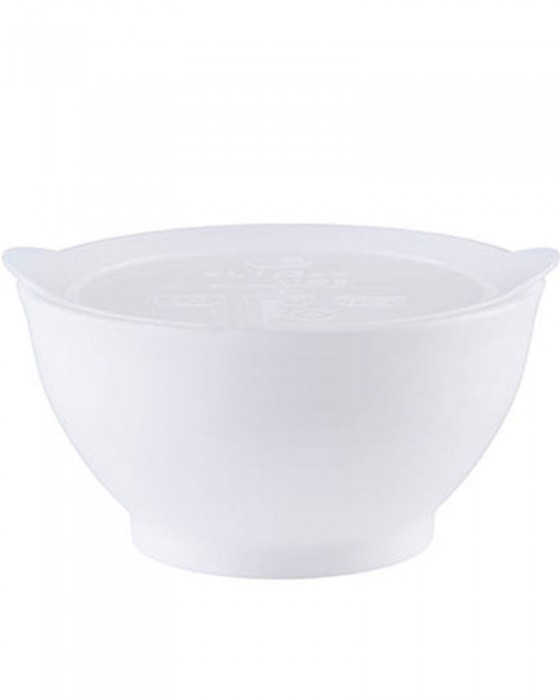 ELIPSE BOWL SET STAGE 1 WITH LID NON SLIP N NON SPILL - WHITE 8OZ