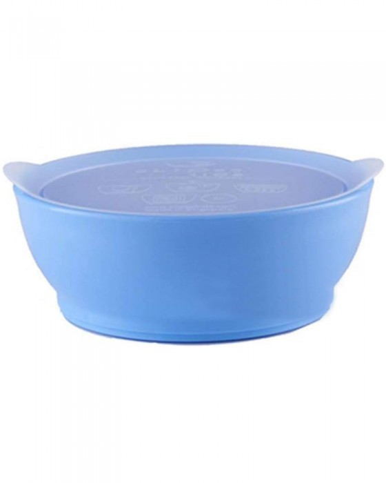 ELIPSE BOWL SET STAGE 3 WITH LID NON SLIP N NON SPILL 12OZ - LIGHT BLUE