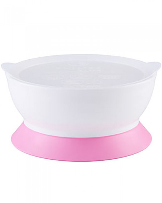 ELIPSE BOWL SET STAGE 2 WITH LID SUCTION N NON SPILL - PINK 12OZ