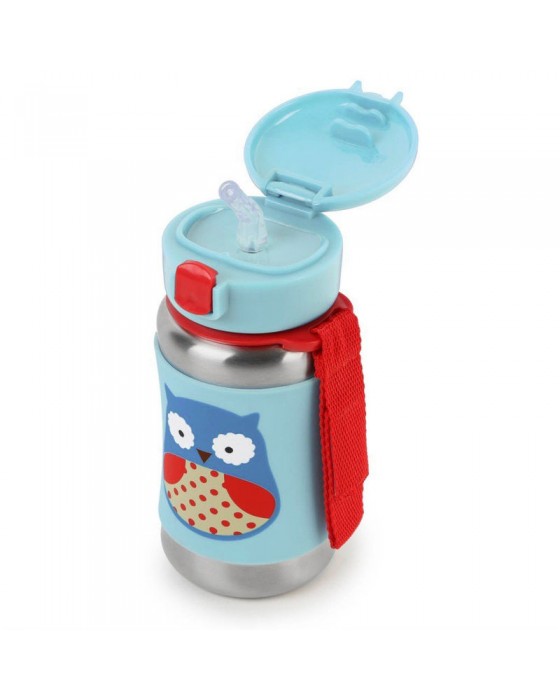 SKIP HOP STAINLESS STRAW BOTTLE - OWL