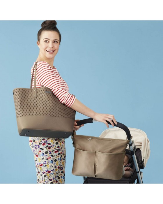 SKIP HOP DUET 2-IN1 DIAPER TOTE TAUPE