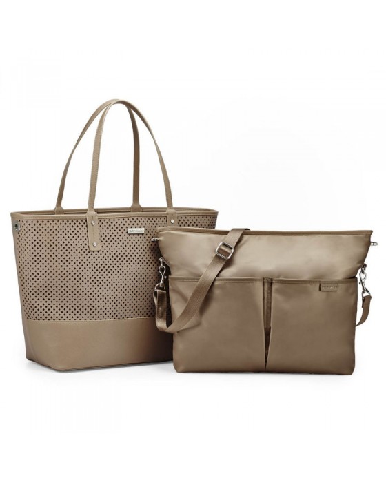 SKIP HOP DUET 2-IN1 DIAPER TOTE TAUPE