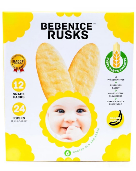 BEBENICE RUSKS BANANA FLAVOR 50GR