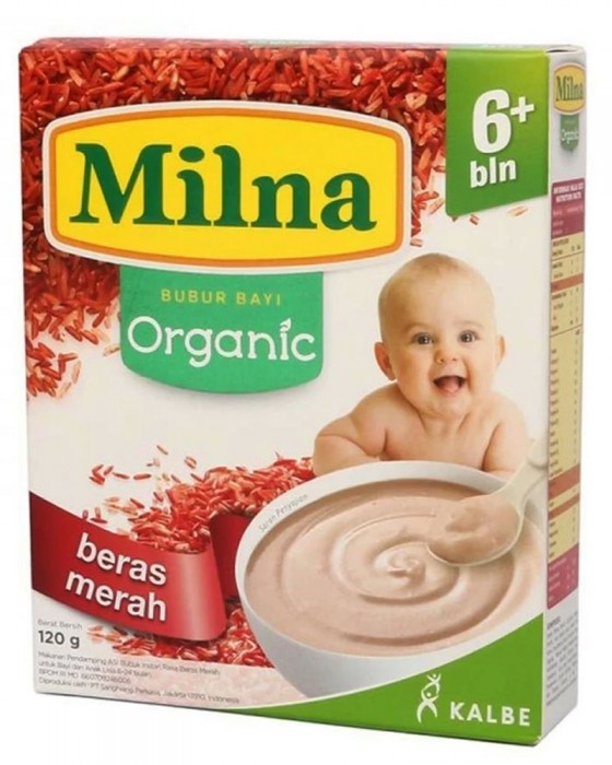 MILNA ORGANIC 6+ BERAS MERAH 120GR