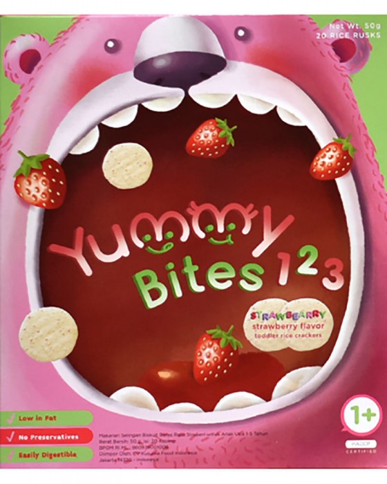 YUMMY BITES 123 50GR - STRAWBERRY