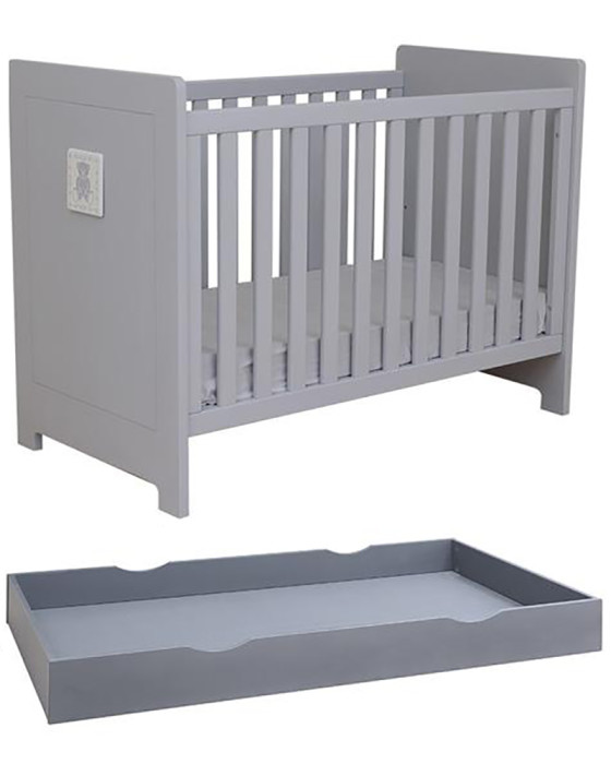 THEO ANAIS BABY COT+BED DRAWER 70X140 - LIGHT GREY