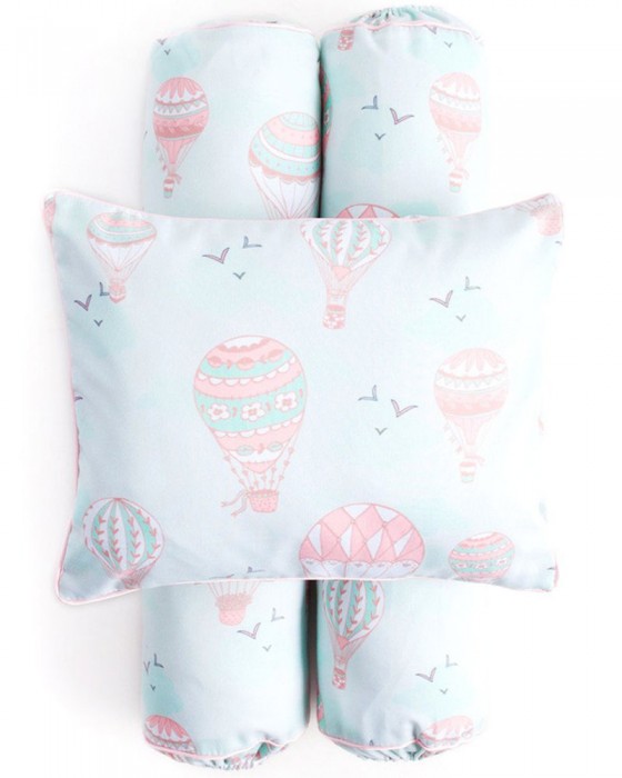 COTTONSEEDS PILLOW N BOLSTER SET - AIR BALLONS