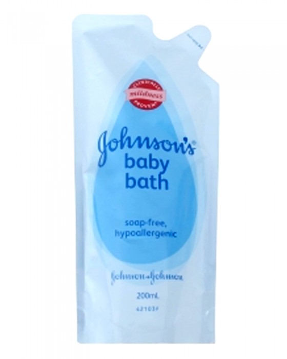 JOHNSONS BABY BATH BLUE 200ML REFILL