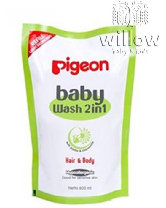 PIGEON BABY WASH 2IN1 HAIR N BODY CHAMOMILE 600ML REFILL