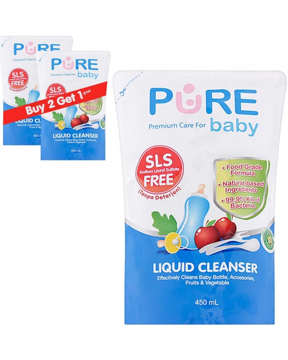 PURE BABY LIQUID CLEANSER 450ML REFILL BANDED 2+1