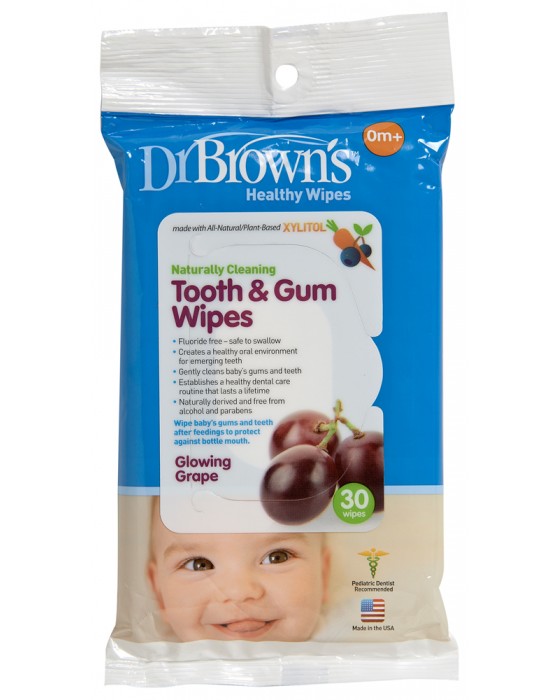 DR BROWN TOOTH N GUM WIPES 30S