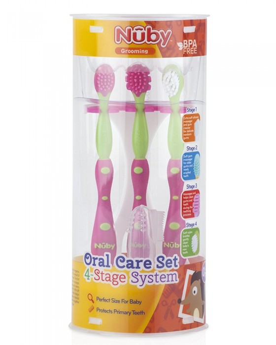 NUBY TOOTH N GUM CARE SET PINK