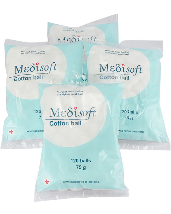 MEDISOFT COTTON BALL 120BALLS 75GR