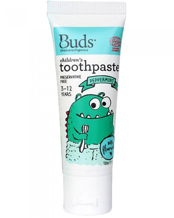 BUDS ORGANICS CHILDREN TOOTHPASTE 3-12Y PEPPERMINT 50ML