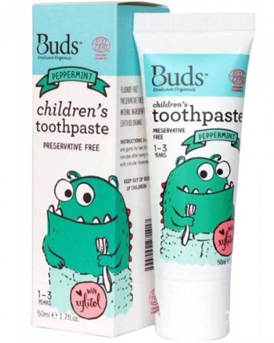 BUDS ORGANICS CHILDREN TOOTHPASTE 1-3Y PEPPERMINT 50ML