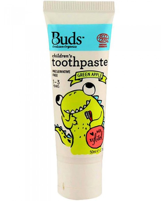 BUDS ORGANICS CHILDREN TOOTHPASTE 1-3Y GREEN APPLE 50ML