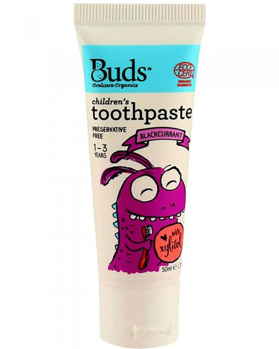 BUDS ORGANICS CHILDREN TOOTHPASTE 1-3Y BLACKCURRANT 50ML