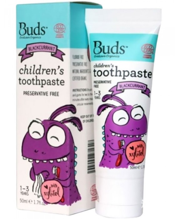 BUDS ORGANICS CHILDREN TOOTHPASTE 1-3Y BLACKCURRANT 50ML