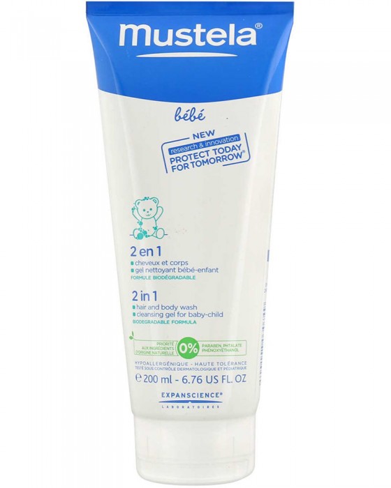 MUSTELA BEBE 2IN1 HAIR N BODY WASH GEL 200ML