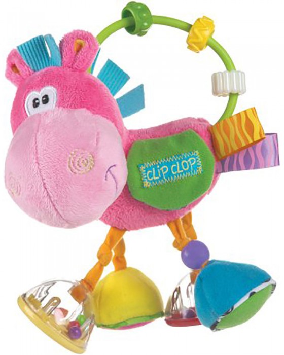 PLAYGRO 112056 CLOPETTE ACTIVITY RATTLE PINK