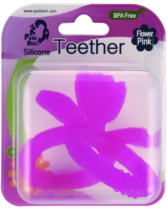 PUTTI ATTI SILICONE TEETHER - FLOWER PINK