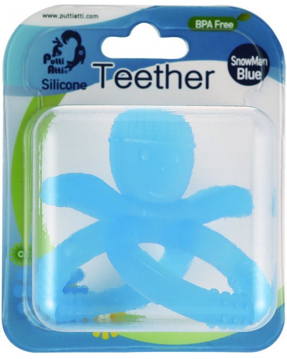 PUTTI ATTI SILICONE TEETHER - SNOWMAN BLUE