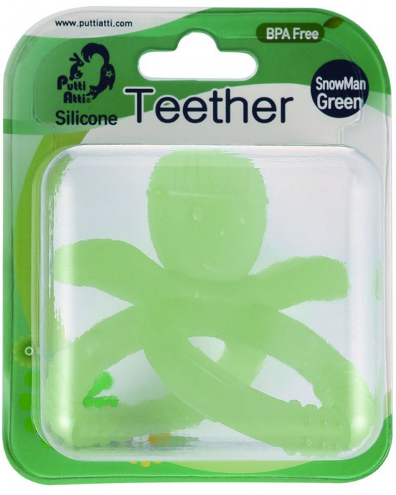 PUTTI ATTI SILICONE TEETHER - SNOWMAN GREEN